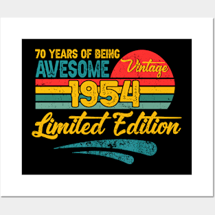 70 years old gifts 70th birthday for men Vintage 1954 retro Posters and Art